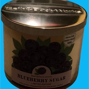 Bath And Body Works Blueberry Sugar 3 Wick Candle 14.5 oz New